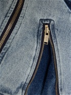 DION LEE - Cutout Zip-up Strapless Denim Top