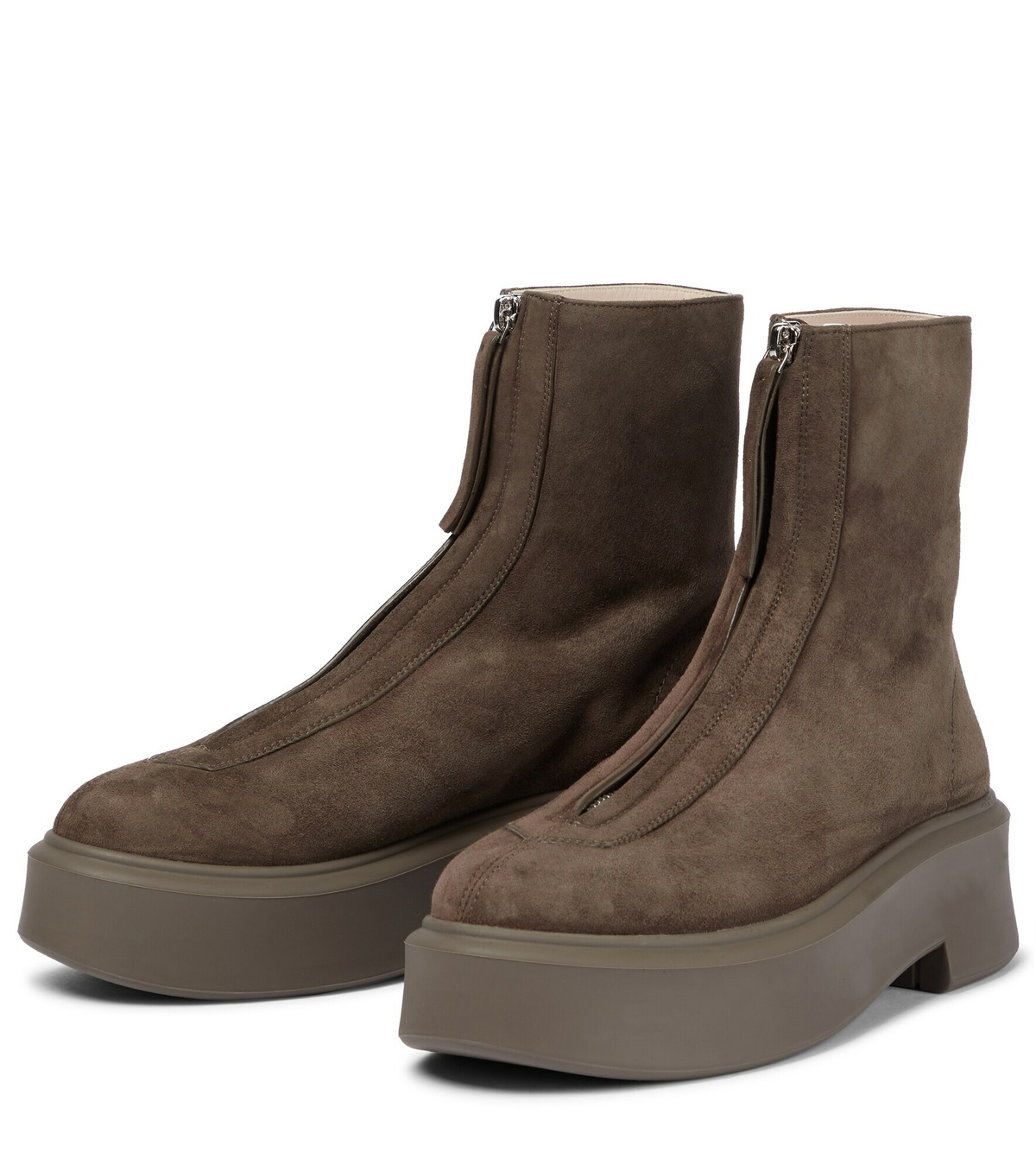 The Row Zipped Boot 1 suede boots The Row