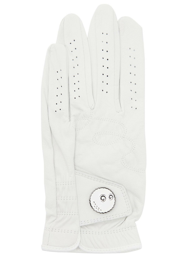 Photo: Malbon Buckets Perforated Leather Player's Glove - White - One Size