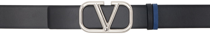 Photo: Valentino Garavani Reversible Black Vlogo Signature Belt