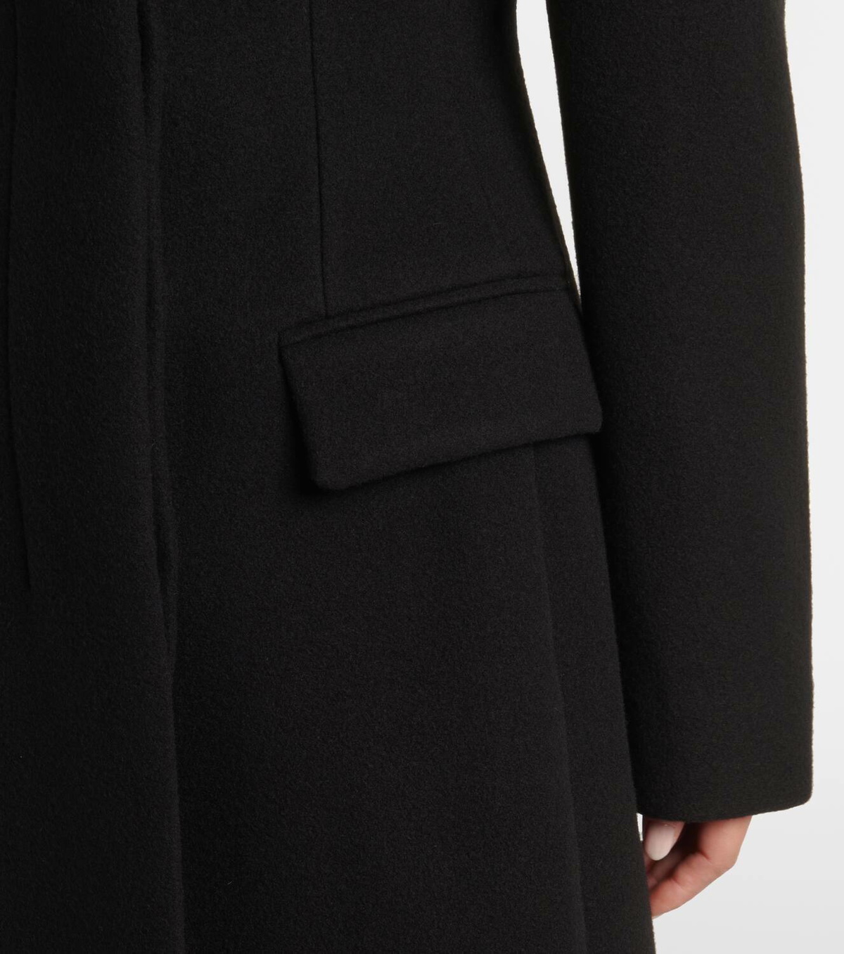 【送料&関税込】SportMax Black Azzorre Coat Cashmere blend wrap coat, black | Sportmax