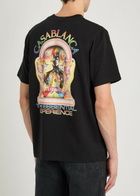 Casablanca Essential Experience Printed Cotton T-shirt Black