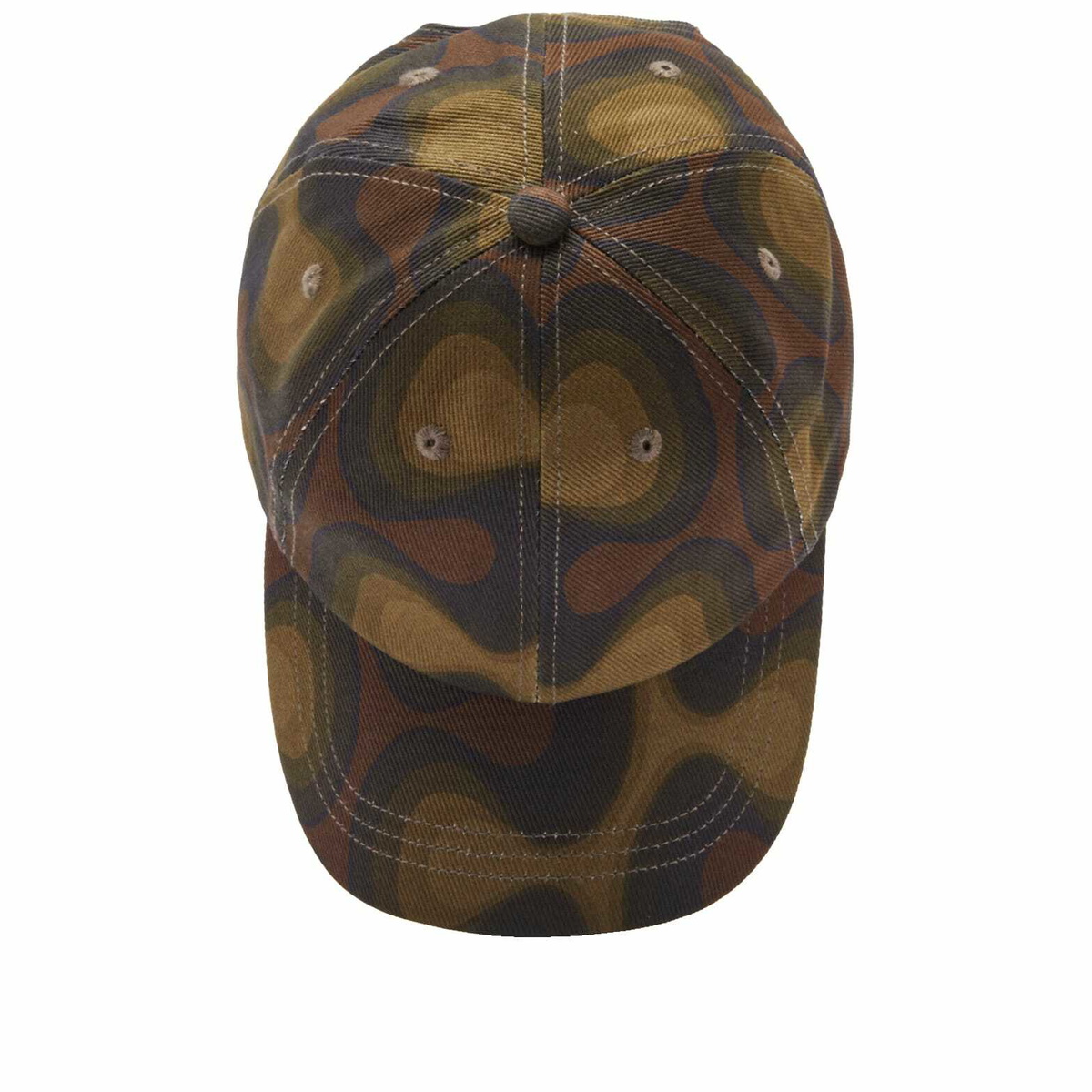 Dries Van Noten Men's Giles Print Cap in Khaki 