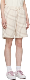 Dime Beige Check Shorts