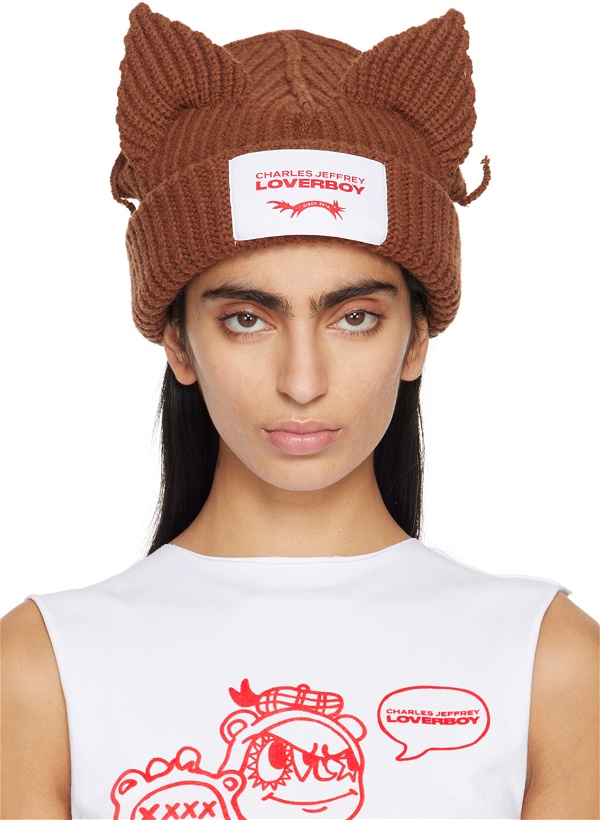 Photo: Charles Jeffrey LOVERBOY SSENSE Exclusive Brown Chunky Ears Beanie