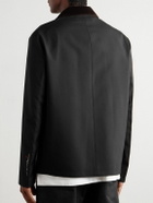 Marni - Cotton Velvet and Satin-Trimmed Grain de Poudre Wool Jacket - Black