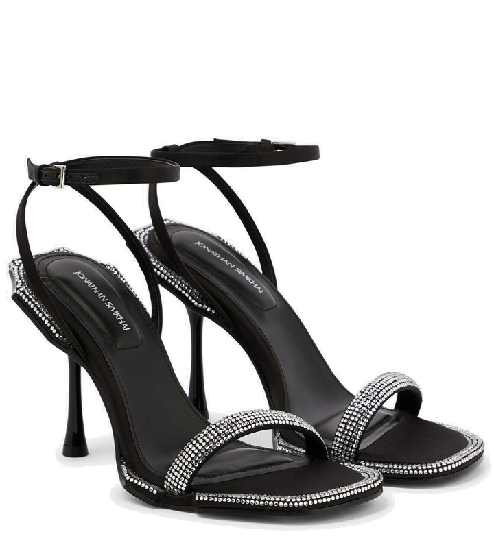 Photo: Simkhai - Icon crystal-embellished satin sandals