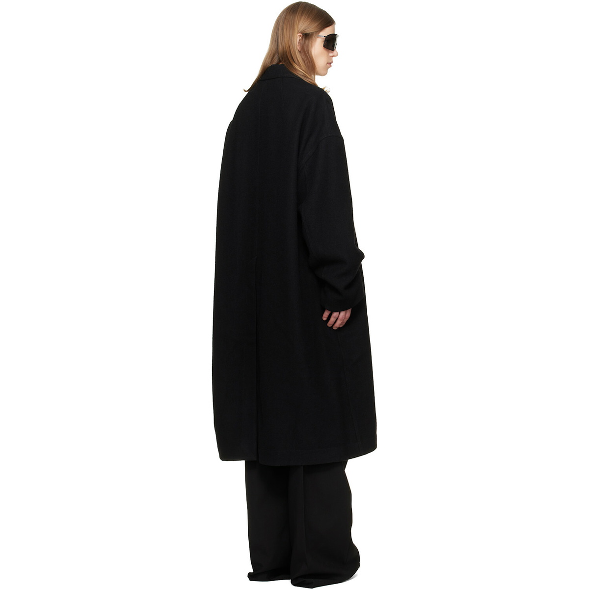 Rick Owens Black Tower Buttoned Brad Coat