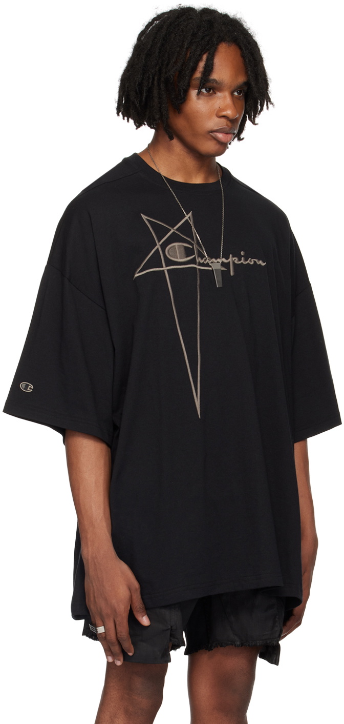 Rick Owens Black Champion Edition Tommy T-Shirt Rick Owens