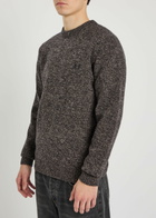 Fred Perry Logo-embroidered Wool-blend Jumper Navy