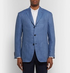 Rubinacci - Blue Slim-Fit Unstructured Herringbone Linen Blazer - Men - Blue