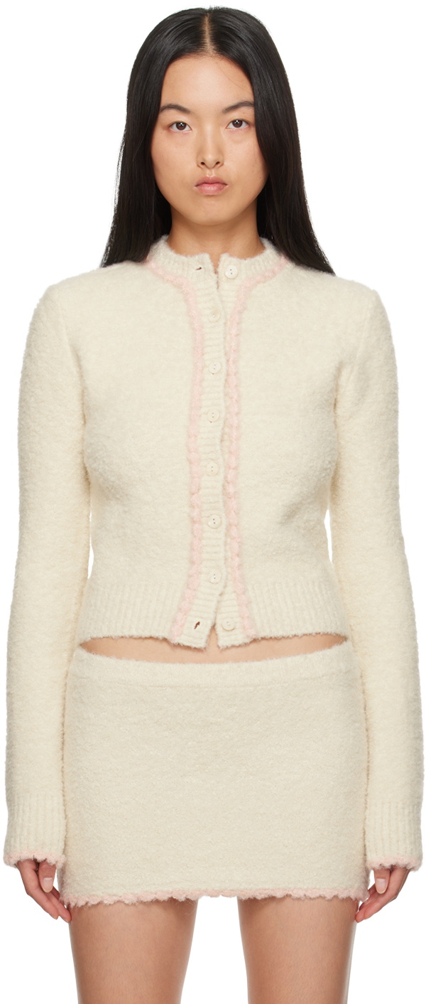GUIZIO Off-White Palmyra Knit Cardigan