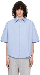AMI Paris Blue Spread Collar Shirt