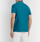 Loro Piana - Slim-Fit Contrast-Tipped Stretch-Cotton Piqué Polo Shirt - Blue