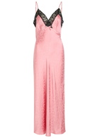 Rixo Alberta Floral-jacquard Lace and Satin Midi Slip Dress Pink