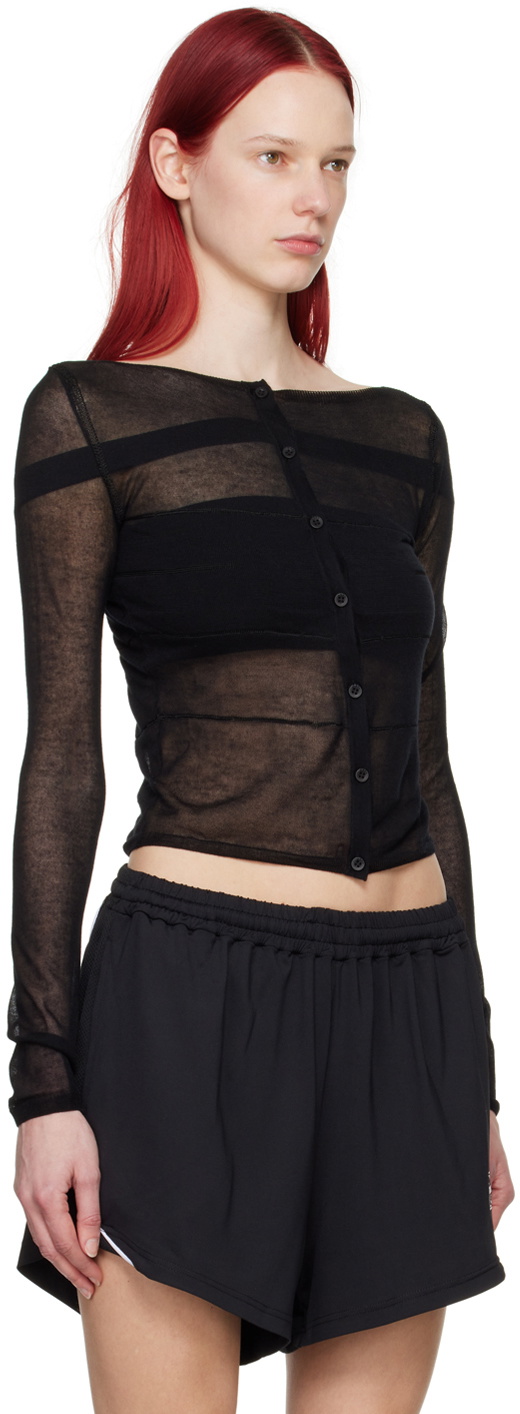 032c Black Jacquard Cardigan