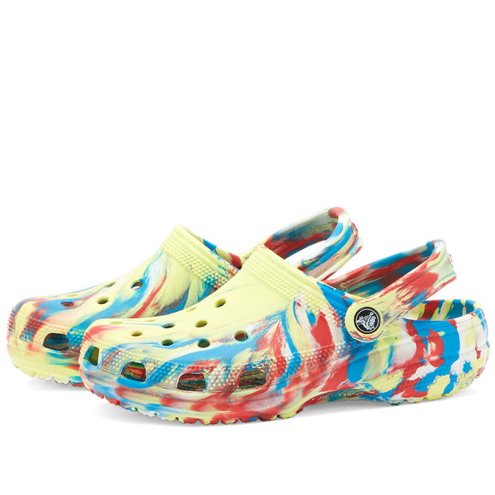 Photo: Crocs Classic Marbled Clog in Sulphur/Multi