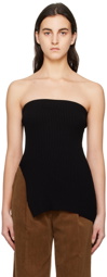 DRAE Black Ribbed Tube Top