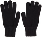 Sunspel Black Recycled Cashmere Knitted Gloves