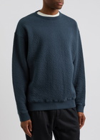 Ymc Fauss Cloqué Cotton Sweatshirt Navy