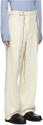 ZEGNA Off-White Striped Trousers