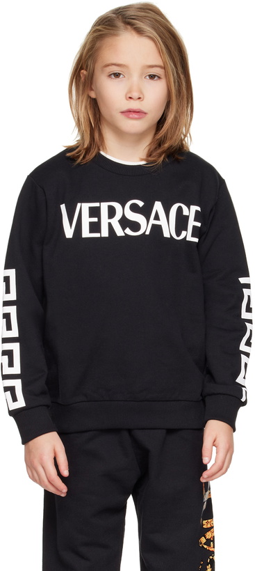 Photo: Versace Kids Black Greca Sweatshirt