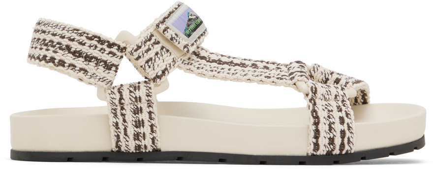 Bottega Veneta Off-White & Brown Trip Sandals