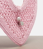 Jacquemus Spiaggia Coeur Small raffia top-handle bag