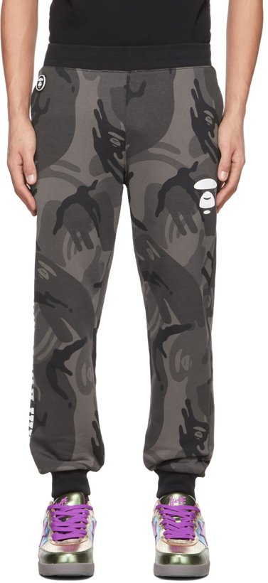 Photo: AAPE by A Bathing Ape Black Camo Logo Lounge Pants