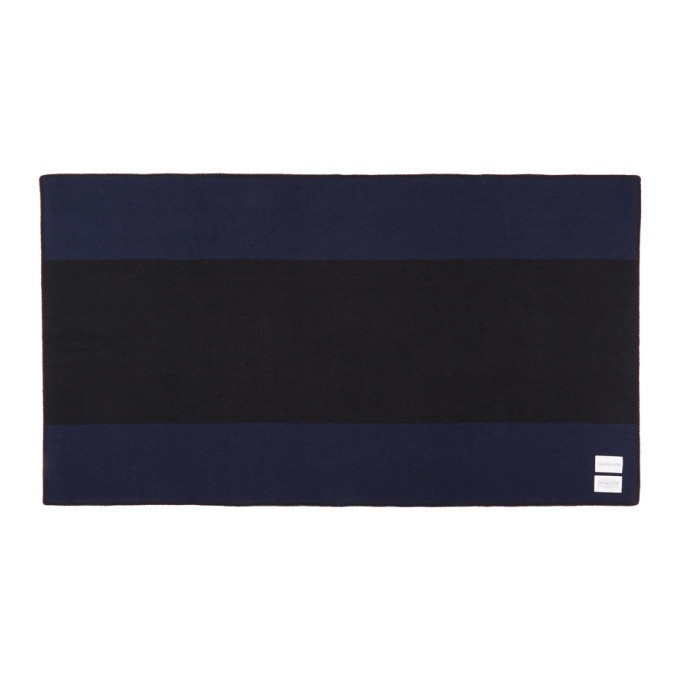 Photo: Calvin Klein 205W39NYC Blue and Black Pendleton Edition Colorblocked Blanket
