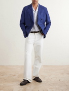Paul Smith - Wool, Linen and Silk-Blend Double-Breasted Blazer - Blue