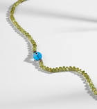 Ileana Makri 9kt white gold (375/1000) and sterling silver (925) beaded necklace with garnets and diamonds