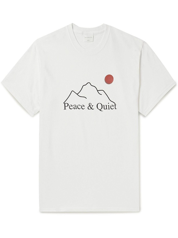 Photo: Museum Of Peace & Quiet - L'Horizon Logo-Print Cotton-Jersey T-Shirt - White