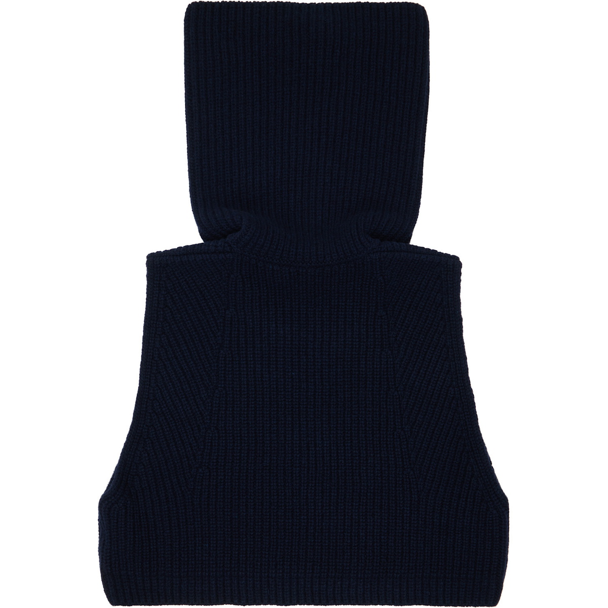 Moncler Navy Wool & Cashmere Zip-Up Cape Collar