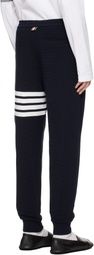 Thom Browne Navy 4-Bar Ottoman Sweatpants