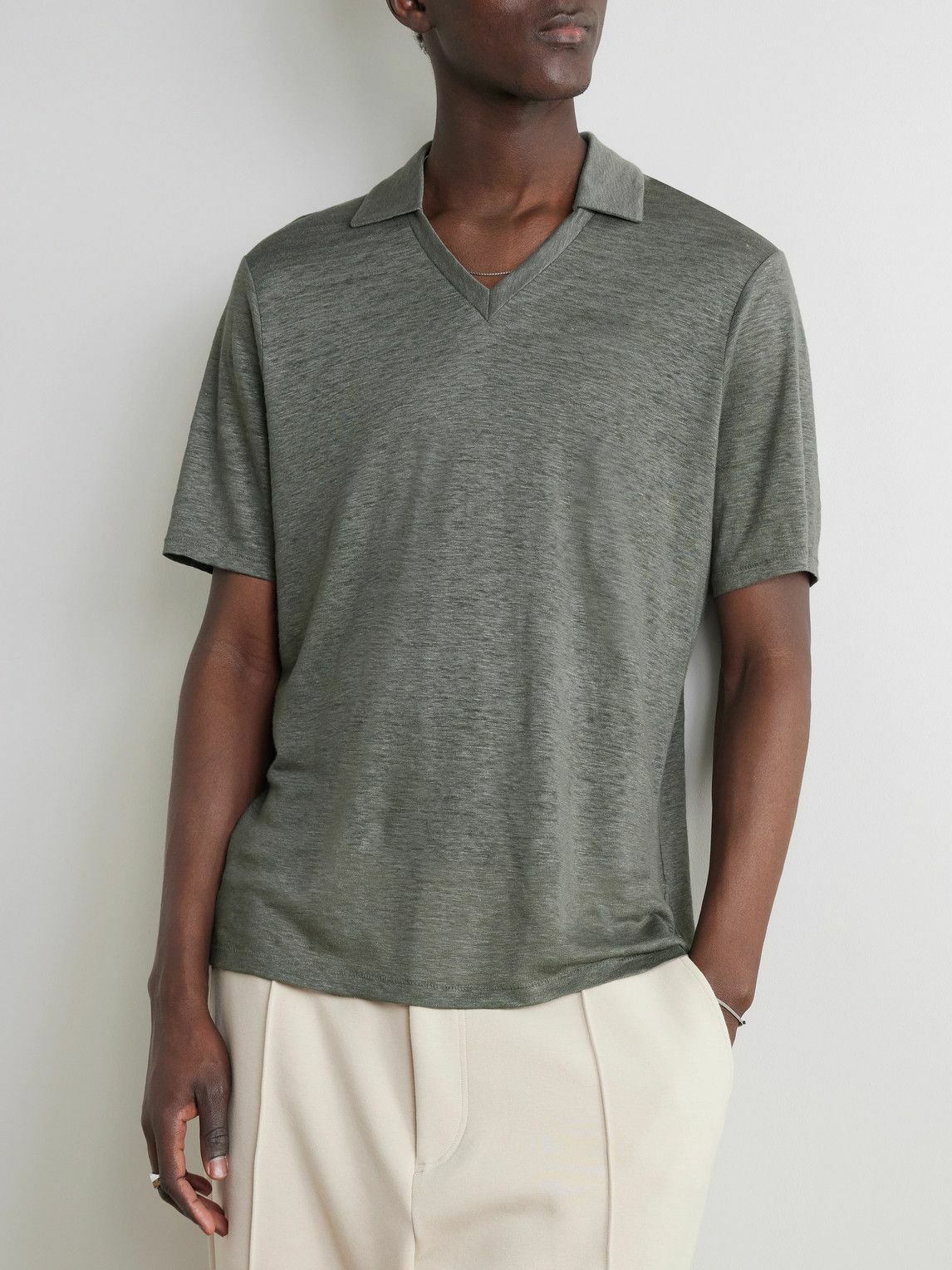 Rag & Bone - Johnny Linen Polo Shirt - Green