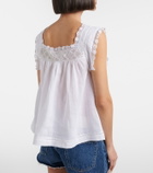 Dôen Aphra lace-trimmed ramie top