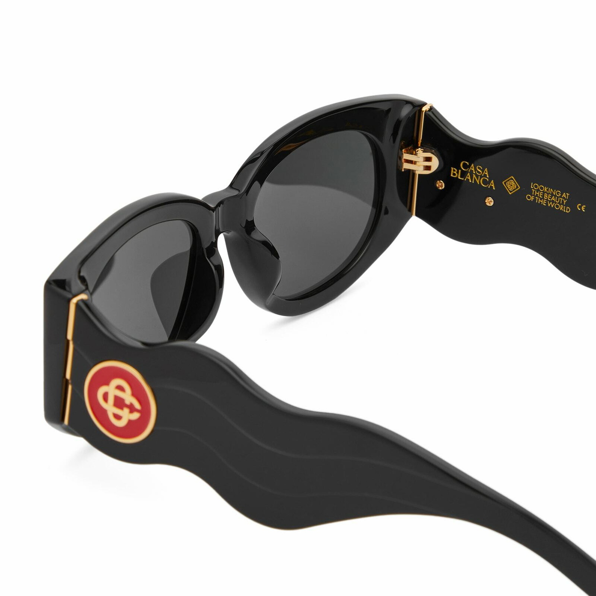 【関税込み】Wave Sunglasses - Casablanca - Acetate - Black Casablanca Acetate Metal Oval Wave Sunglasses in Black