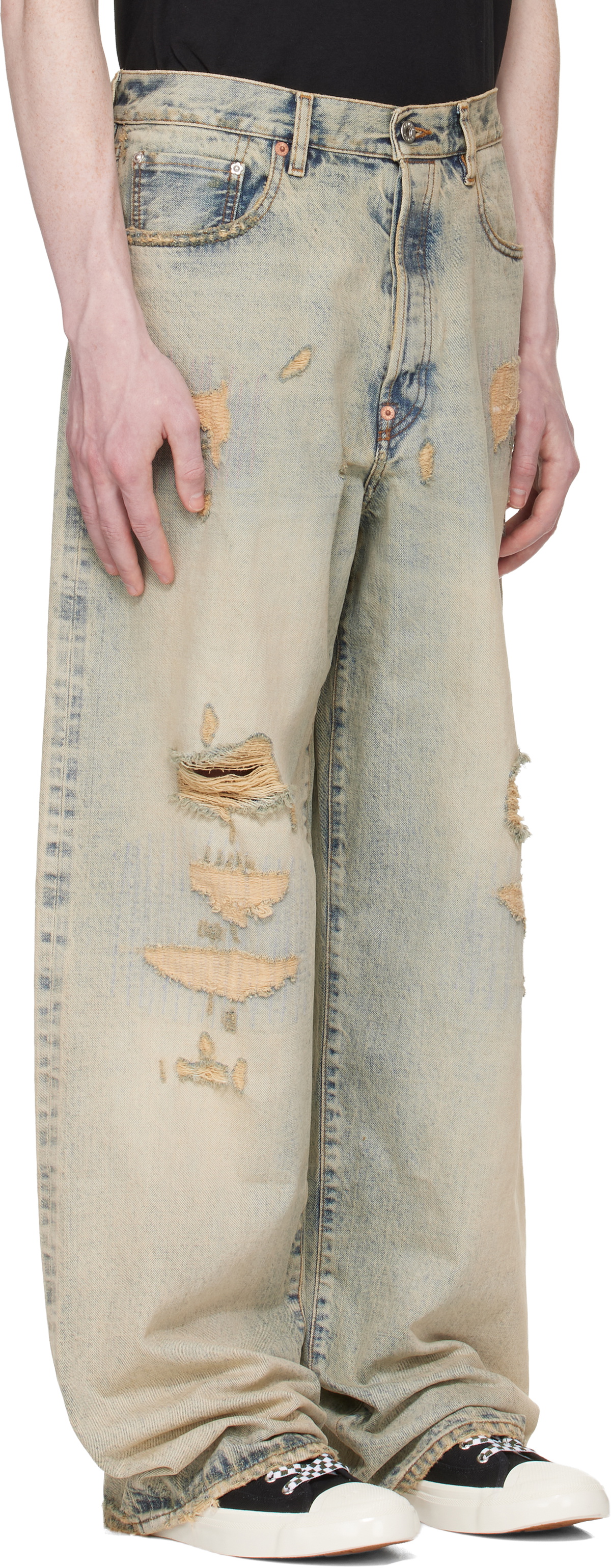 Kenzo Blue Kenzo Paris Turn Up Wide Fit Jeans