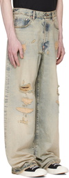 Kenzo Blue Kenzo Paris Turn Up Wide Fit Jeans