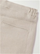 De Petrillo - Tapered Linen Drawstring Trousers - Gray