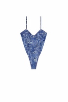 Diesel Denim-effect mesh bodysuit - Bodysuits Womens in Blue