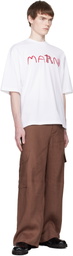 Marni White Flocked 'Marni Animal Alphabet Logo' T-shirt