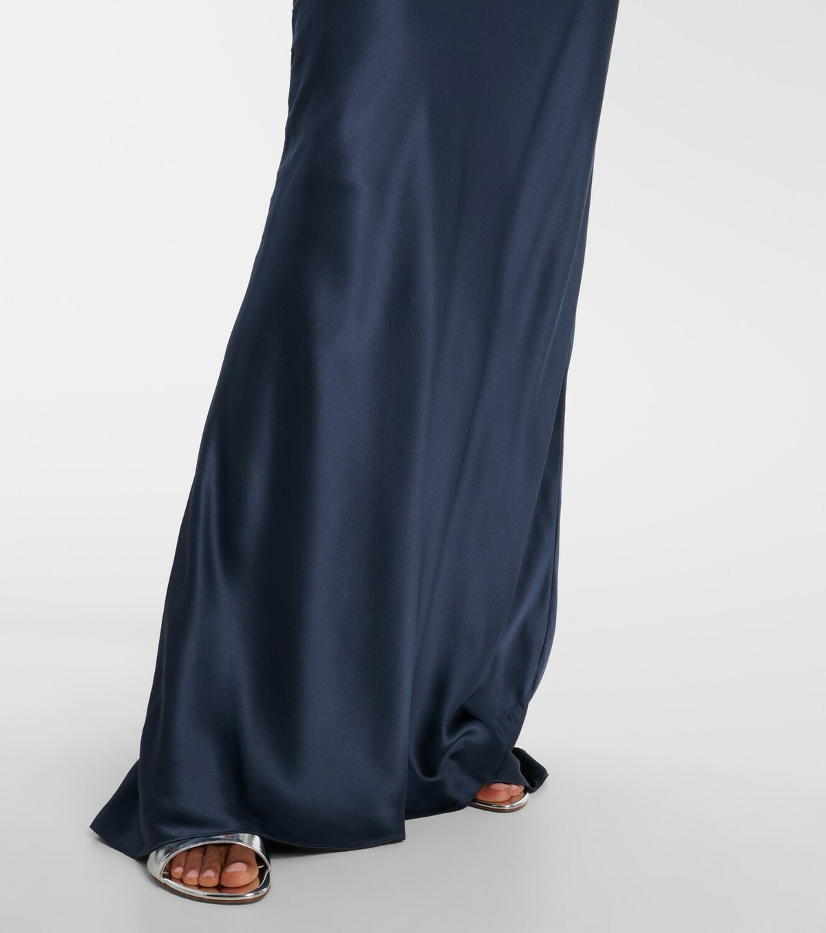 The Sei Ruched strapless silk satin corset dress