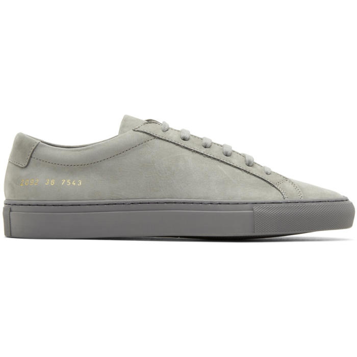 Photo: Common Projects Grey Nubuck Original Achilles Low Sneakers