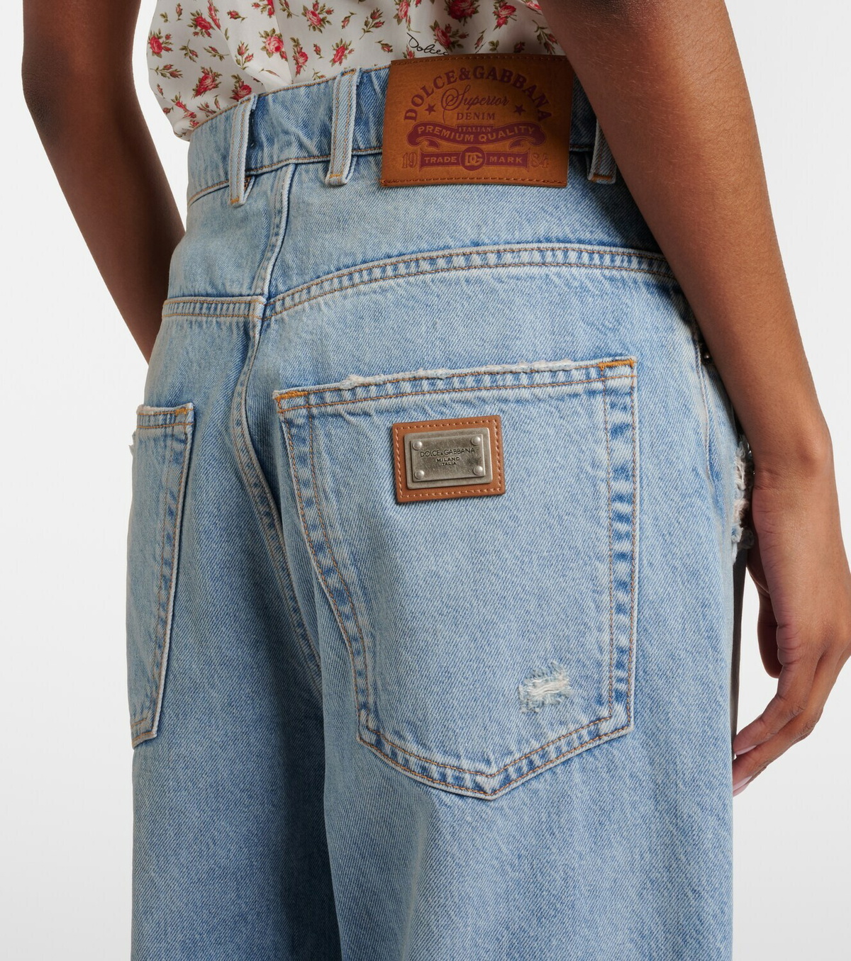 Dolce&Gabbana Distressed wide-leg jeans