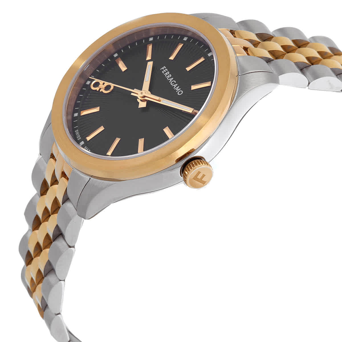 【国内即納】Ferragamo フェラガモ SFU100423 レディース 腕時計 Ferragamo New Lady Quartz Black Dial Two-Tone Watch