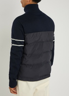 Aurélien Frost Quilted Wool-blend and Shell Jacket Navy