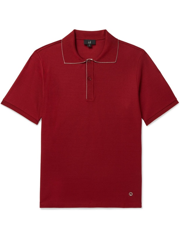 Photo: DUNHILL - Cotton-Piqué Polo Shirt - Red