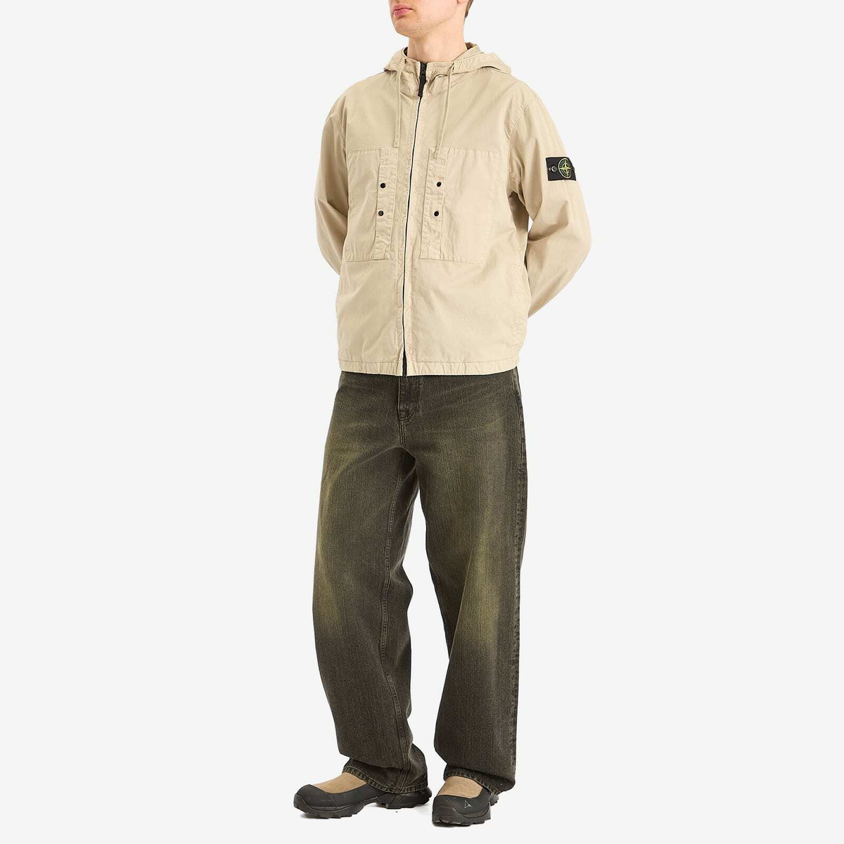 Stone Island Men's Supima Cotton Twill Stretch-TC Hooded Jacket in